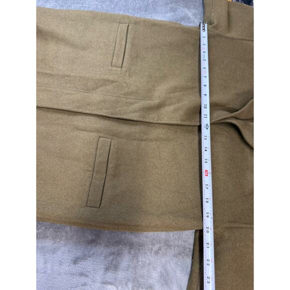 ZARA Wool Blend Minimalist Overcoat Small Olive Brown Classic Fall Coat - Picture 8 of 12